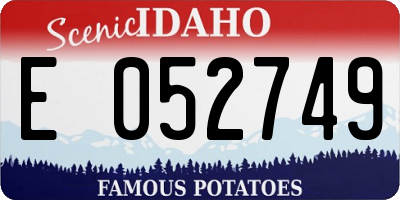 ID license plate E052749