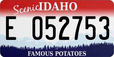 ID license plate E052753