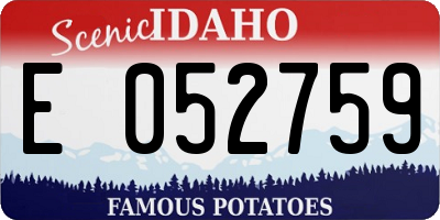 ID license plate E052759