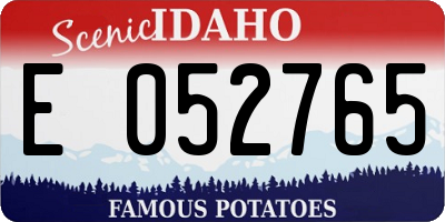ID license plate E052765