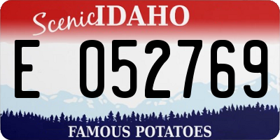 ID license plate E052769