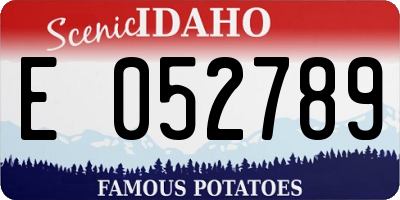 ID license plate E052789
