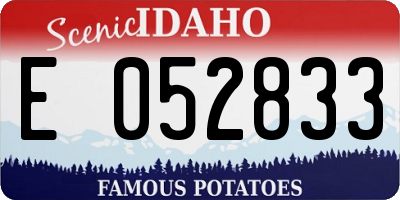 ID license plate E052833