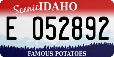 ID license plate E052892