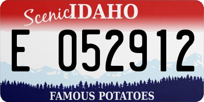 ID license plate E052912