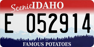 ID license plate E052914