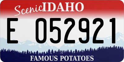 ID license plate E052921