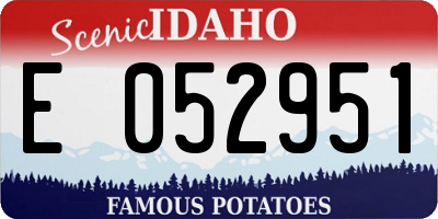 ID license plate E052951
