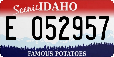 ID license plate E052957