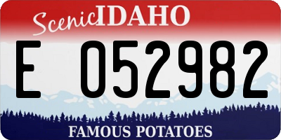 ID license plate E052982