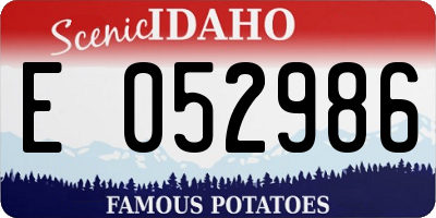 ID license plate E052986