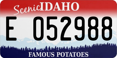 ID license plate E052988