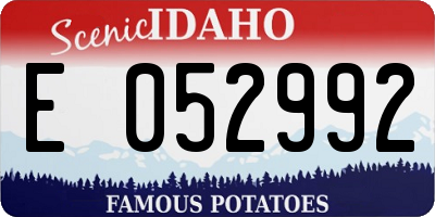ID license plate E052992