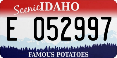 ID license plate E052997