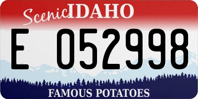 ID license plate E052998