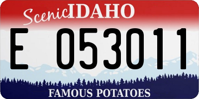 ID license plate E053011