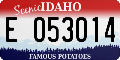 ID license plate E053014