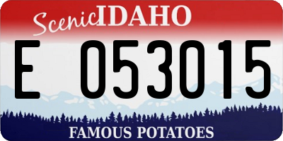 ID license plate E053015