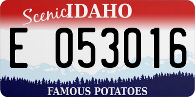 ID license plate E053016