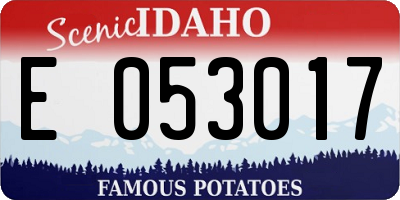 ID license plate E053017