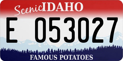 ID license plate E053027