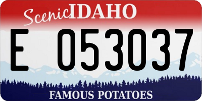 ID license plate E053037