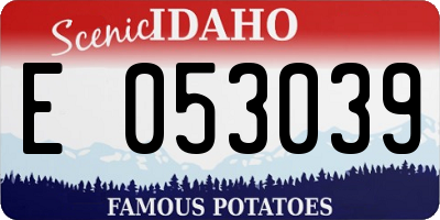 ID license plate E053039
