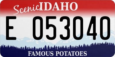 ID license plate E053040