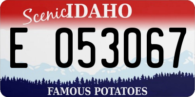 ID license plate E053067