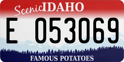 ID license plate E053069