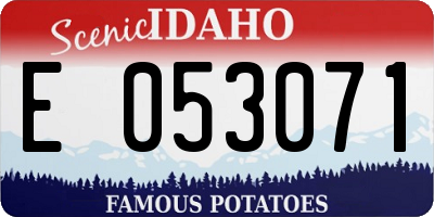 ID license plate E053071