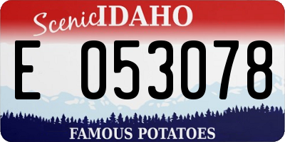 ID license plate E053078