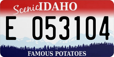 ID license plate E053104