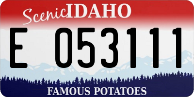 ID license plate E053111