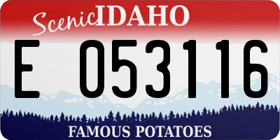 ID license plate E053116