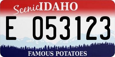 ID license plate E053123