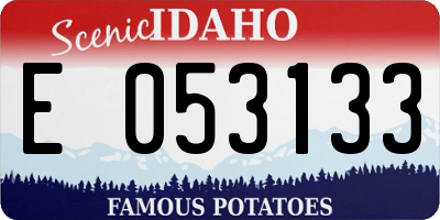 ID license plate E053133