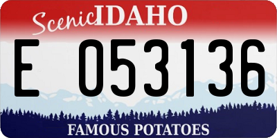 ID license plate E053136