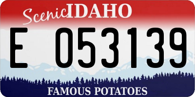 ID license plate E053139