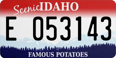 ID license plate E053143