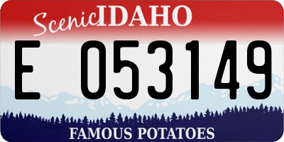 ID license plate E053149