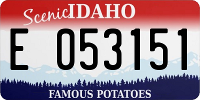 ID license plate E053151