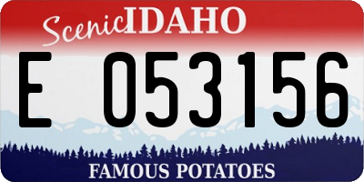 ID license plate E053156