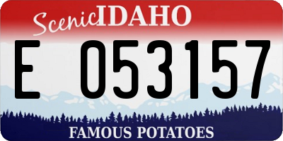 ID license plate E053157