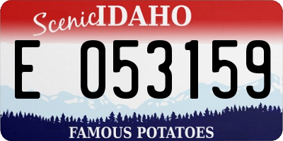 ID license plate E053159