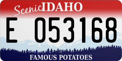 ID license plate E053168
