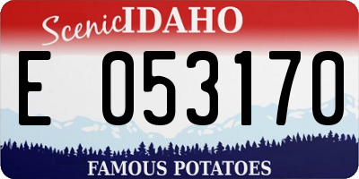 ID license plate E053170