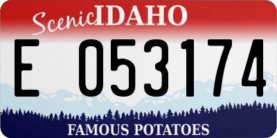 ID license plate E053174