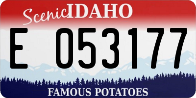ID license plate E053177