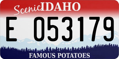 ID license plate E053179
